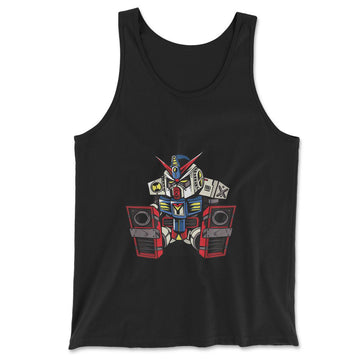 Sleepy Robot Men/Unisex Tank in Black color